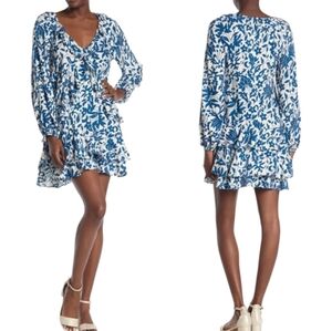 Free People Rebecca Floral Ruffle Mini Dress Size S